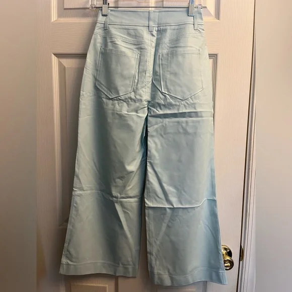 VENUS Women’s Soft Blue Faux Leather Wideleg Pants New Size 2 - Picture 5 of 5